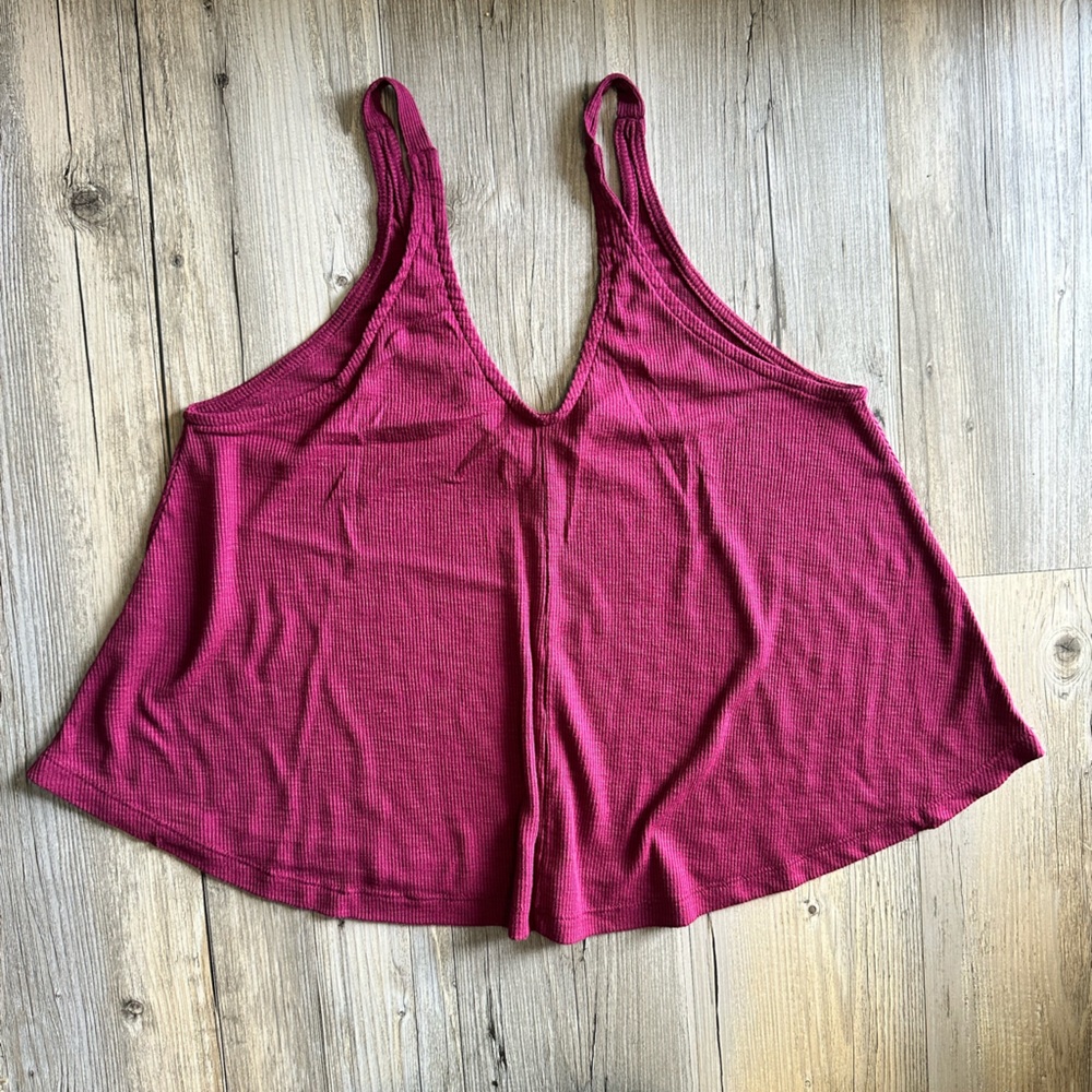 Free People Dani Tank Top size Small Wine Red